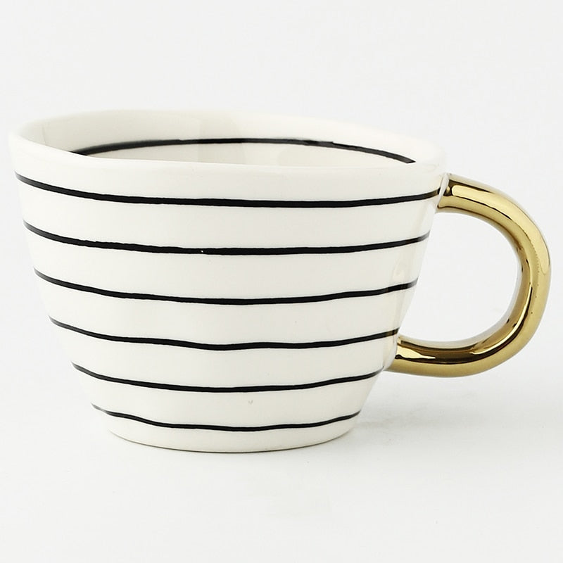 Hand Painted Geometric Ceramic Mugs