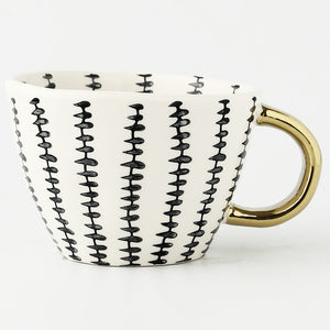 Hand Painted Geometric Ceramic Mugs