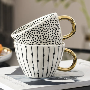 Hand Painted Geometric Ceramic Mugs