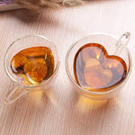 Load image into Gallery viewer, Heart Love Shaped Double Wall Glass Mug
