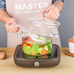 Load image into Gallery viewer, Transparent Glass Cooking Pot with Lid

