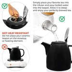 Load image into Gallery viewer, Drago Black Ceramic Teapot With Infuser 37oz
